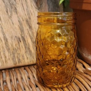 Vintage Honeycomb Mason Jar | Cottagecore
